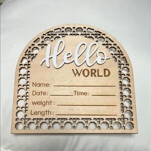 Wooden Baby Announcement Sign